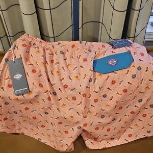 Southern Shirt Pink Patterned Swim Trunks Shorts, LARGE